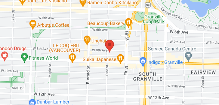 map of 401 1690 W 8TH AVENUE